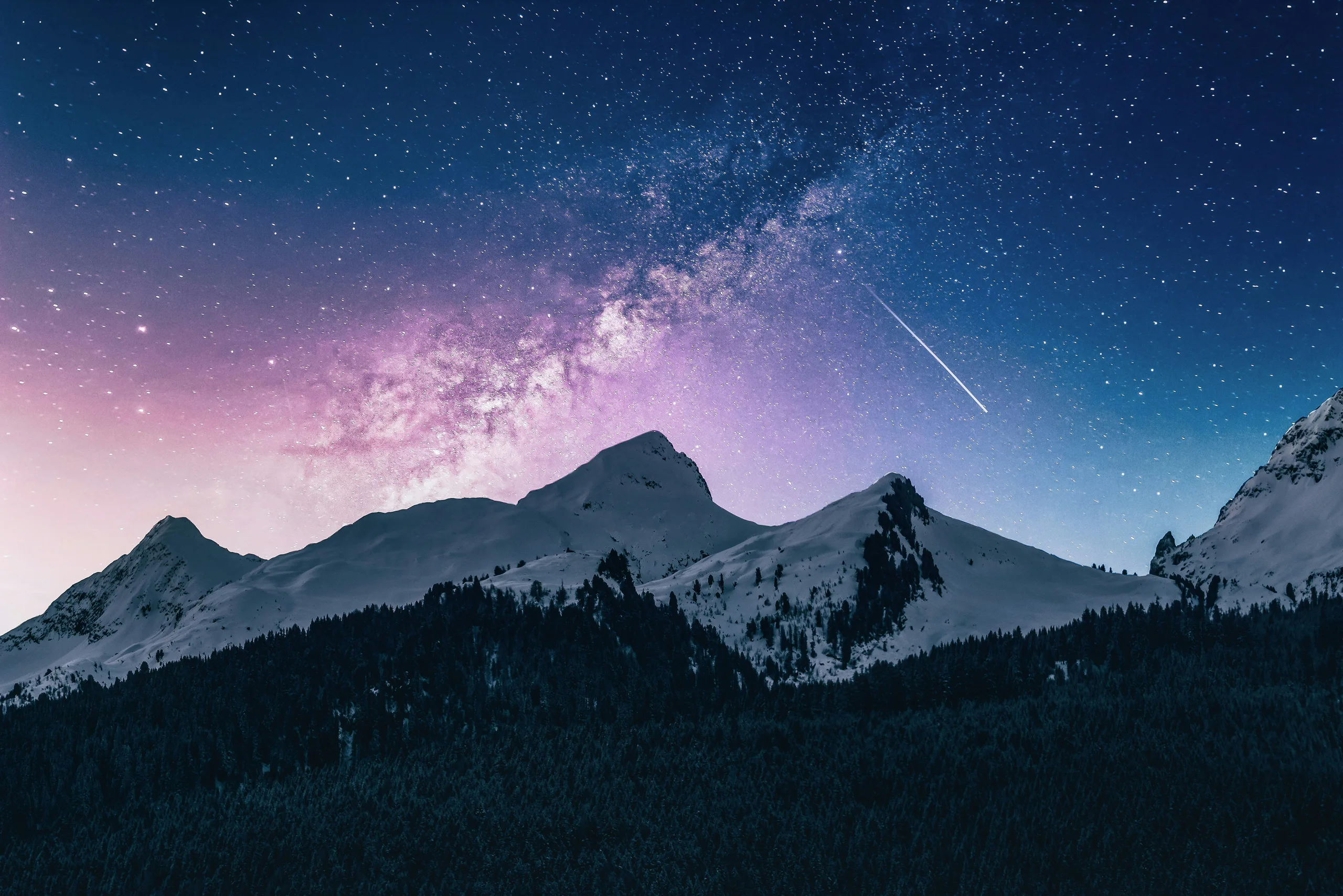 A calm, restorative night landscape — a quiet wellness moment