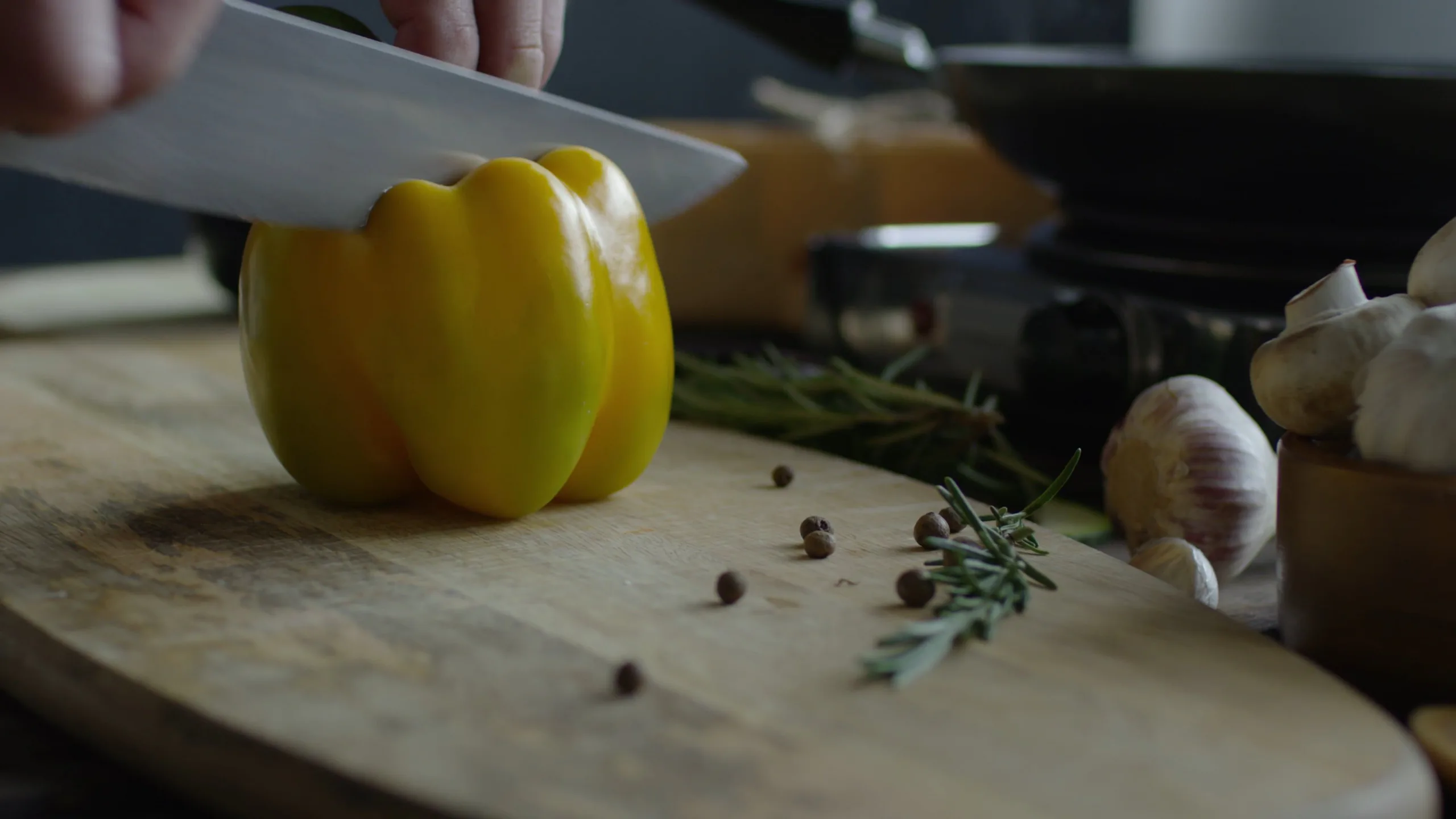 Fresh food being prepared in a kitchen