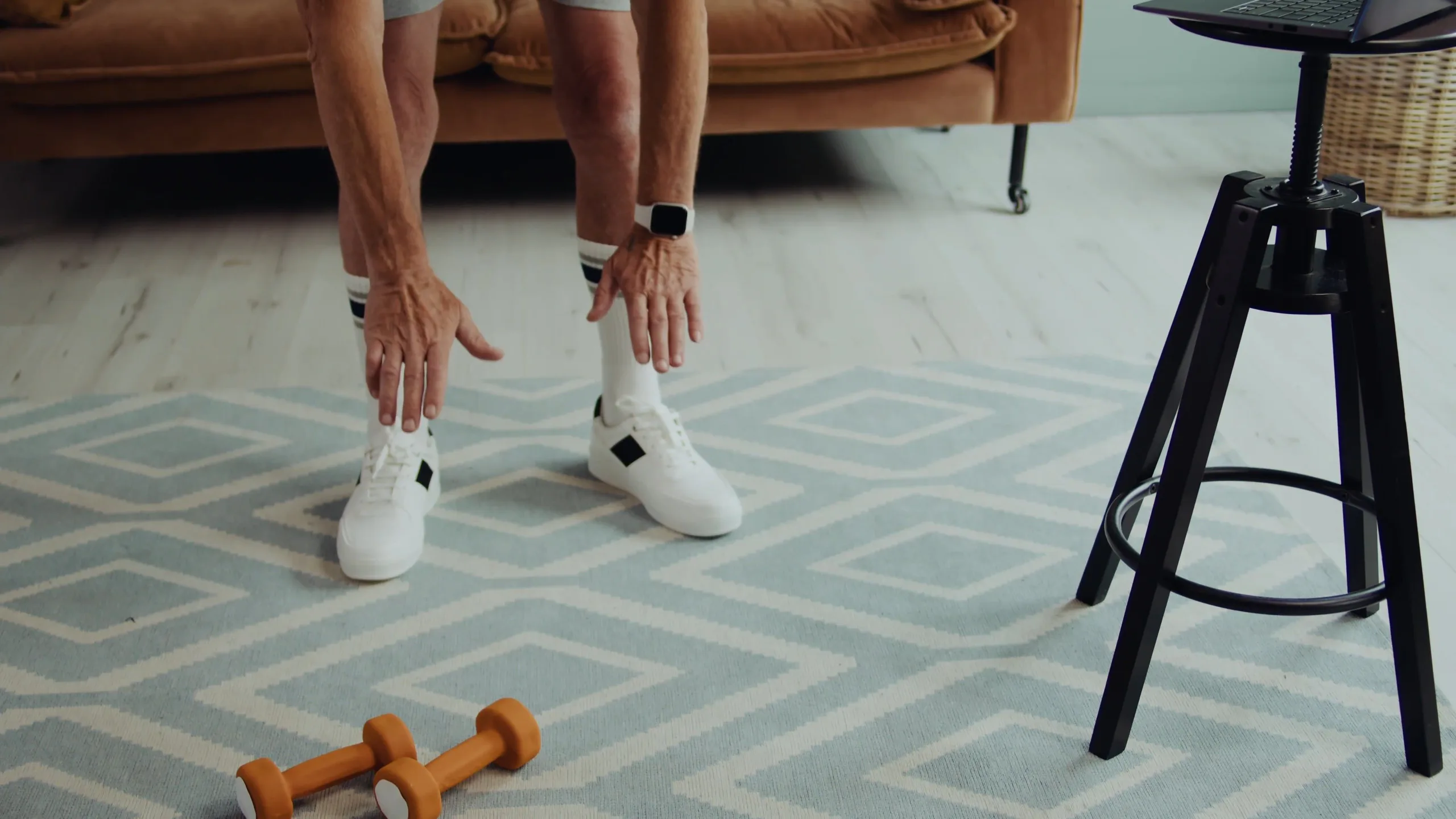 Older adult exercising for mobility and balance