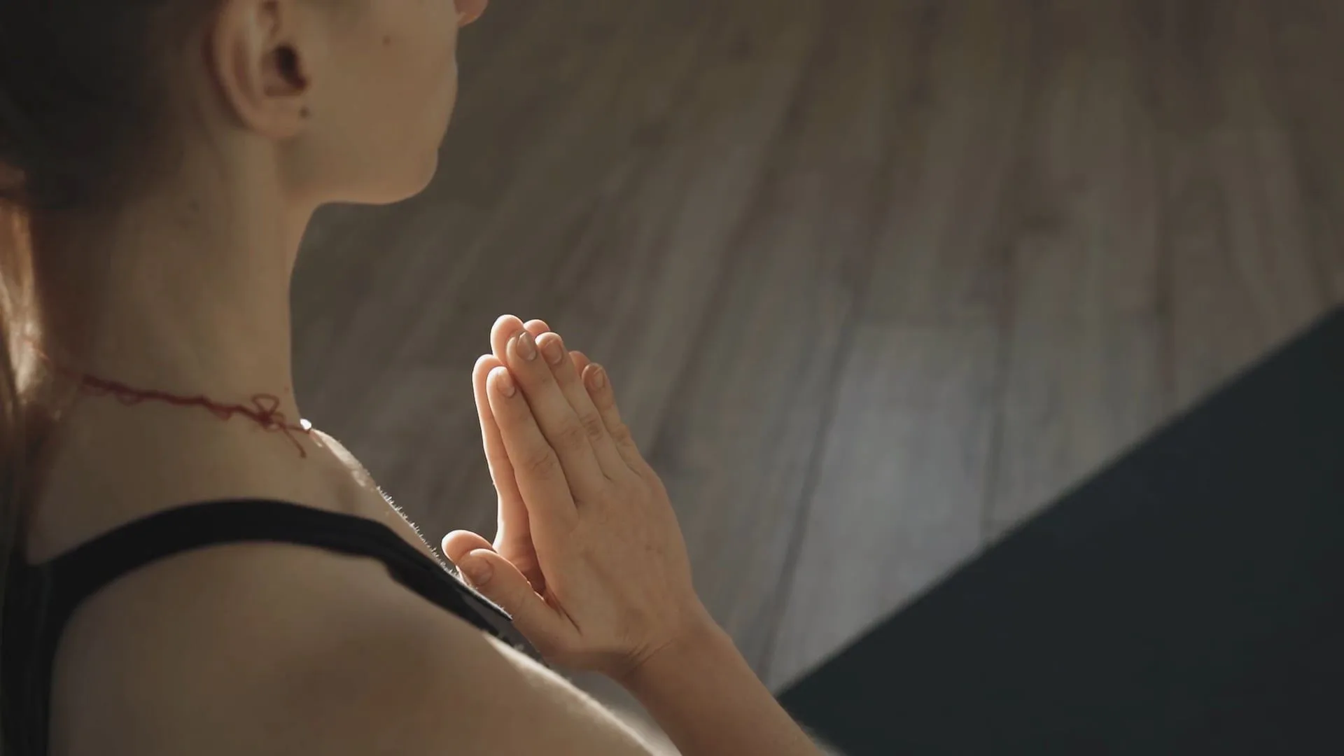 Adult practicing mindfulness and healthy aging
