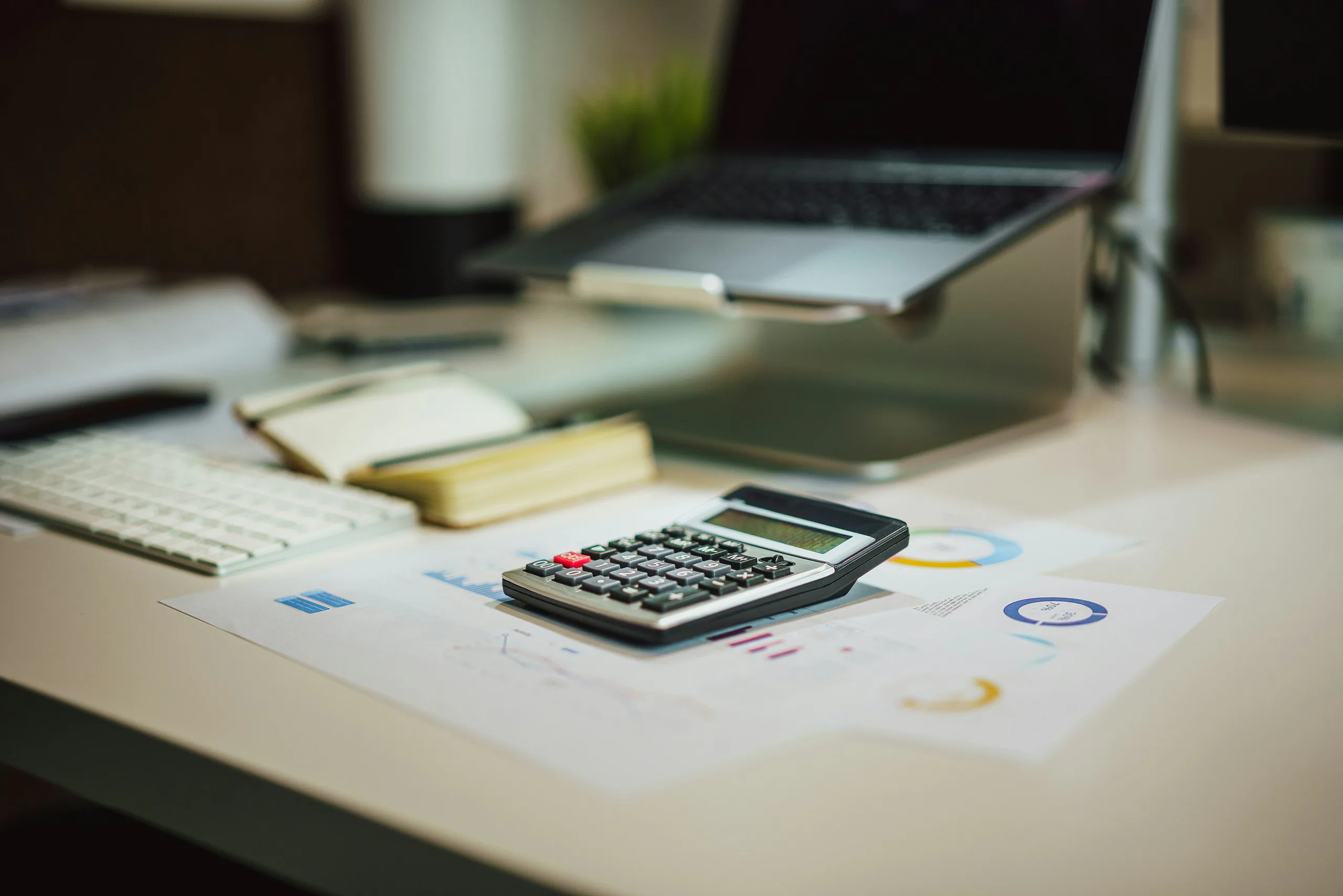 Calculator and documents used for a secure tax review