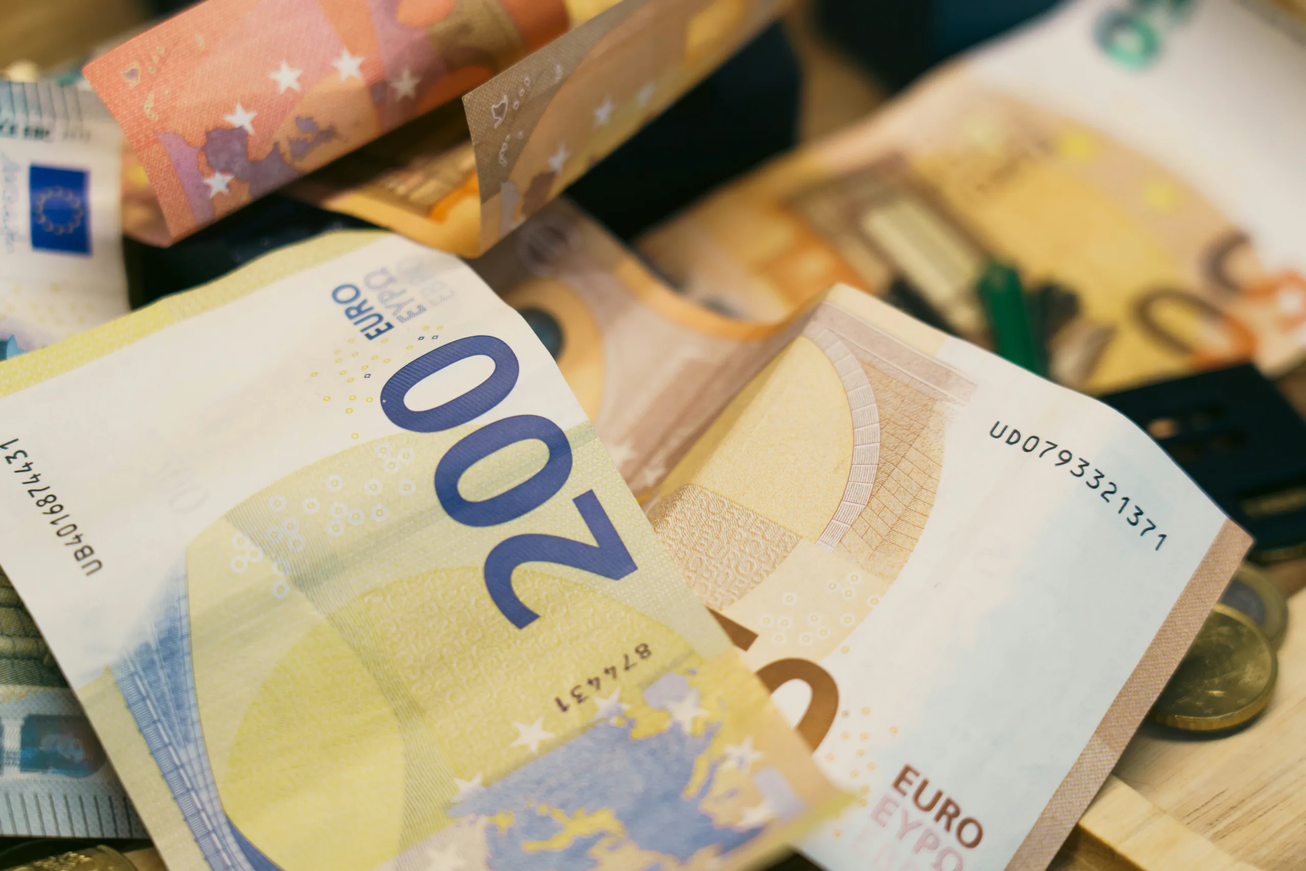 Euro banknotes representing a potential Irish tax refund