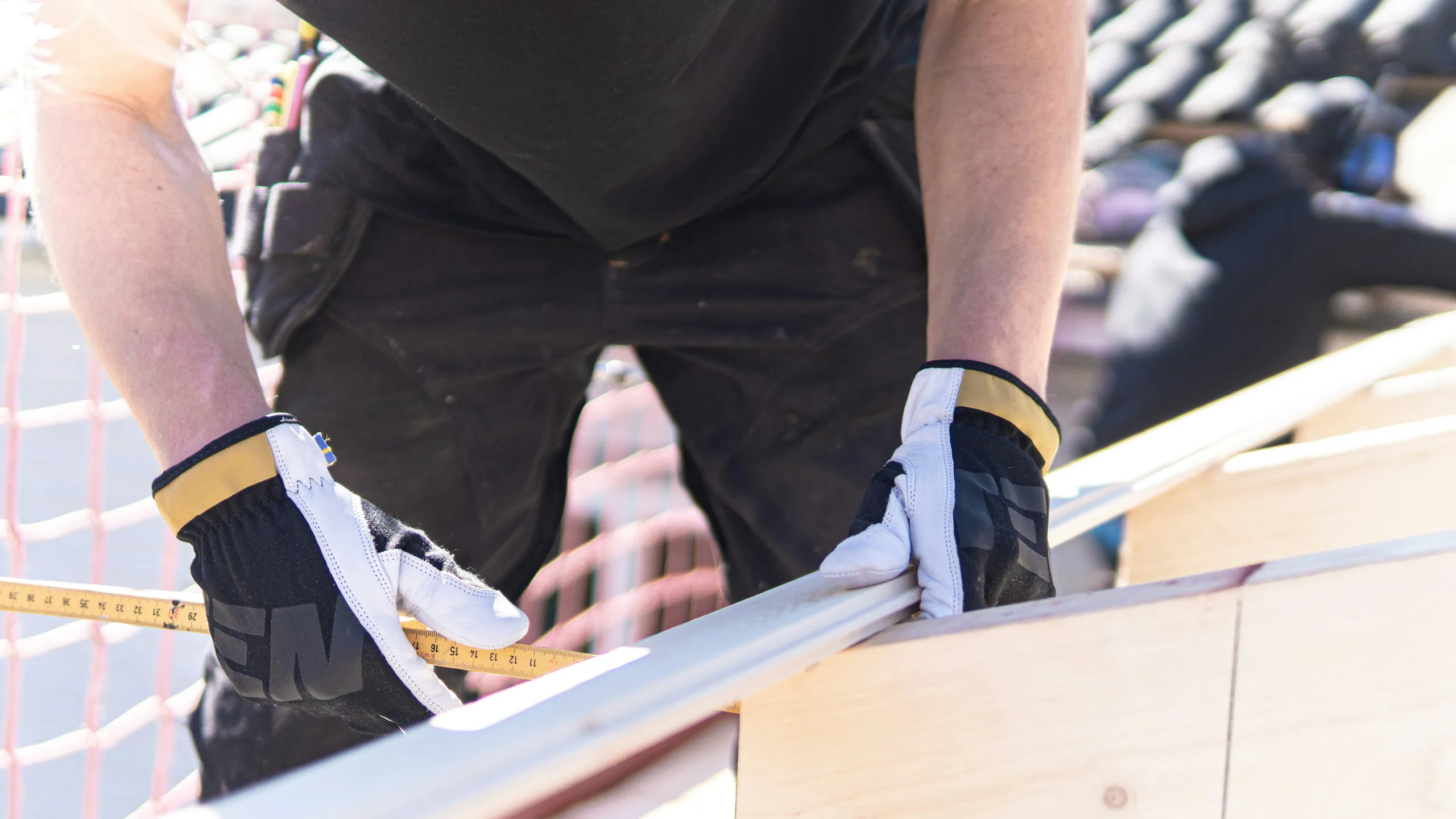 A tradesperson working on a construction site
