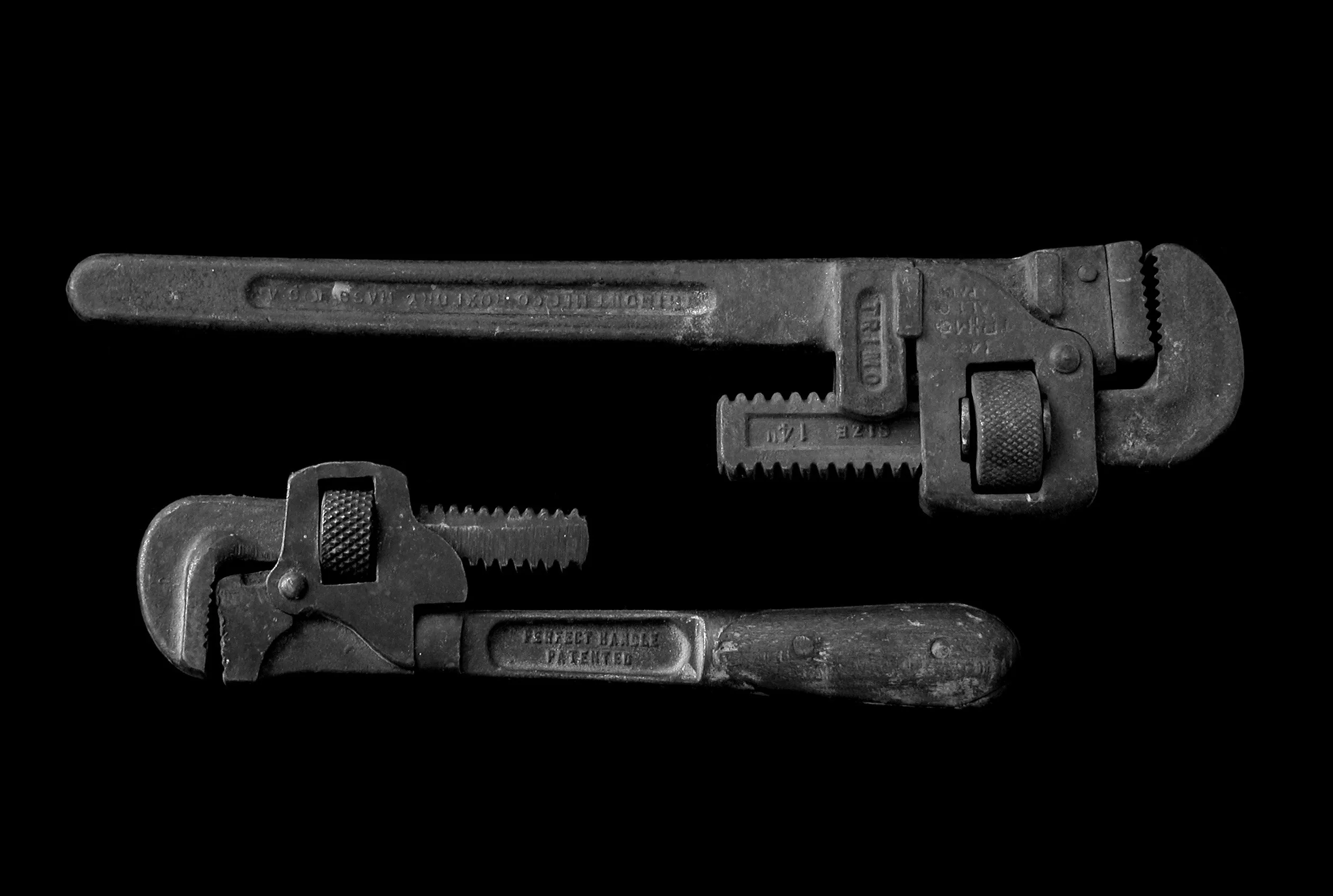 Pipe wrenches, tools of the plumbing trade