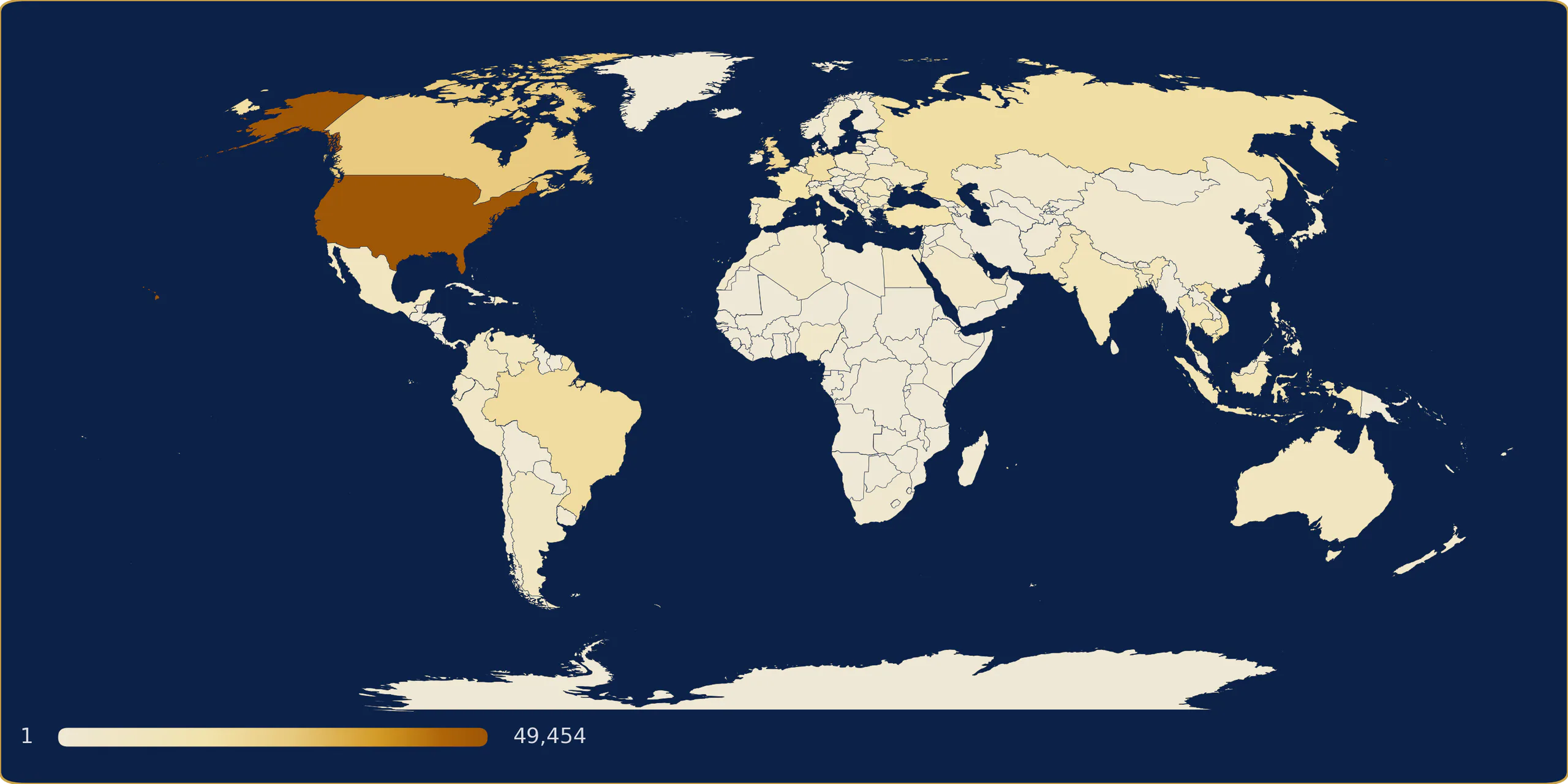World map of SciFan reads