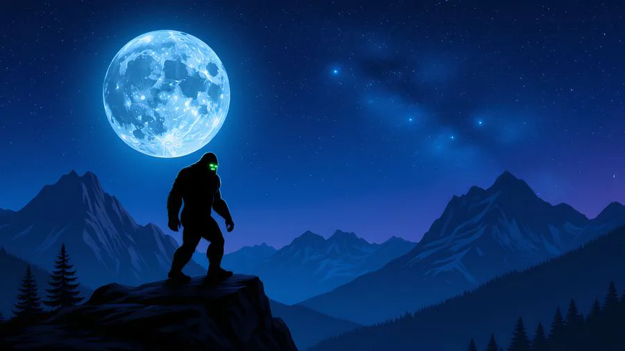 Bigfoot Moonlit Mountain Peak Wallpaper