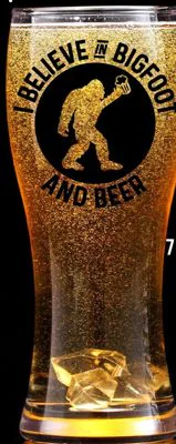 I Believe in Bigfoot & Beer Glass