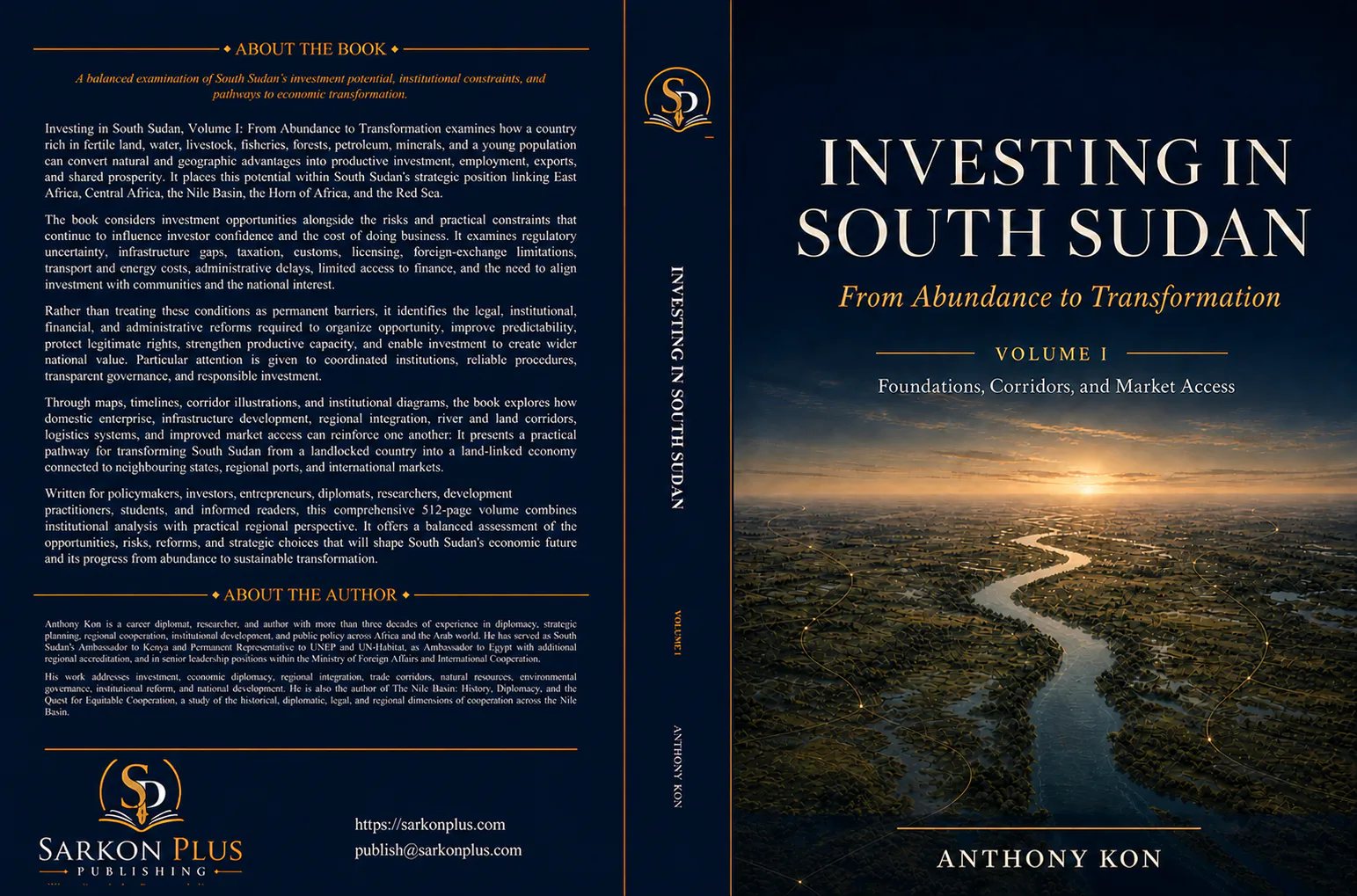 Investing in South Sudan Volume I full front, spine, and back cover
