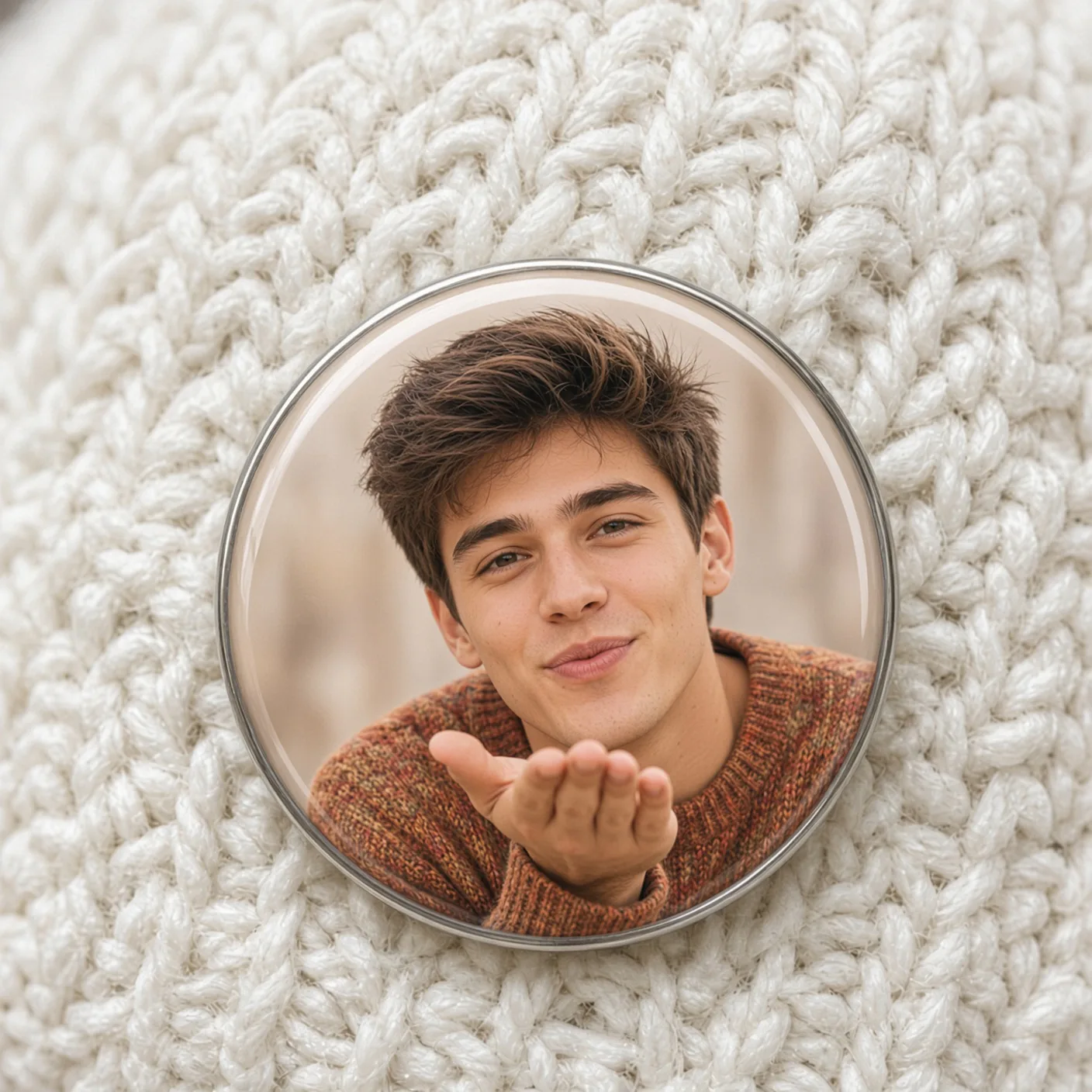 Extra-large 2 inch custom button pins made from photos