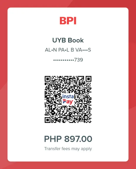 QR code for PHP 600 payment