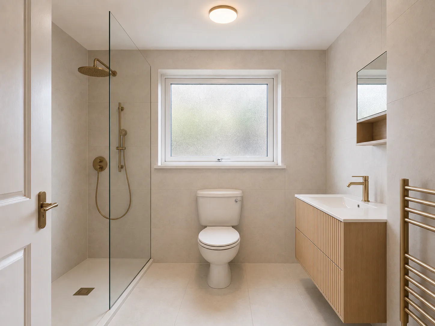 Completed modern bathroom renovation in Douglas, Cork